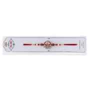 Fancy Red And Gold Rakhi For Brother – Designer Beaded Rakhi