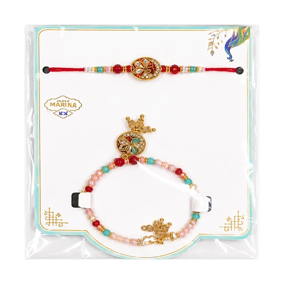 Multicolor Bhaiya Bhabhi Rakhi Set