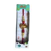 Ganesha With Pearl & Red Beads Rakhi