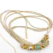 Green Stone Golden Beaded Designer Rakhi 