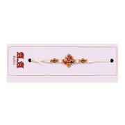 Pink And Gold Beaded Rakhi For Brother