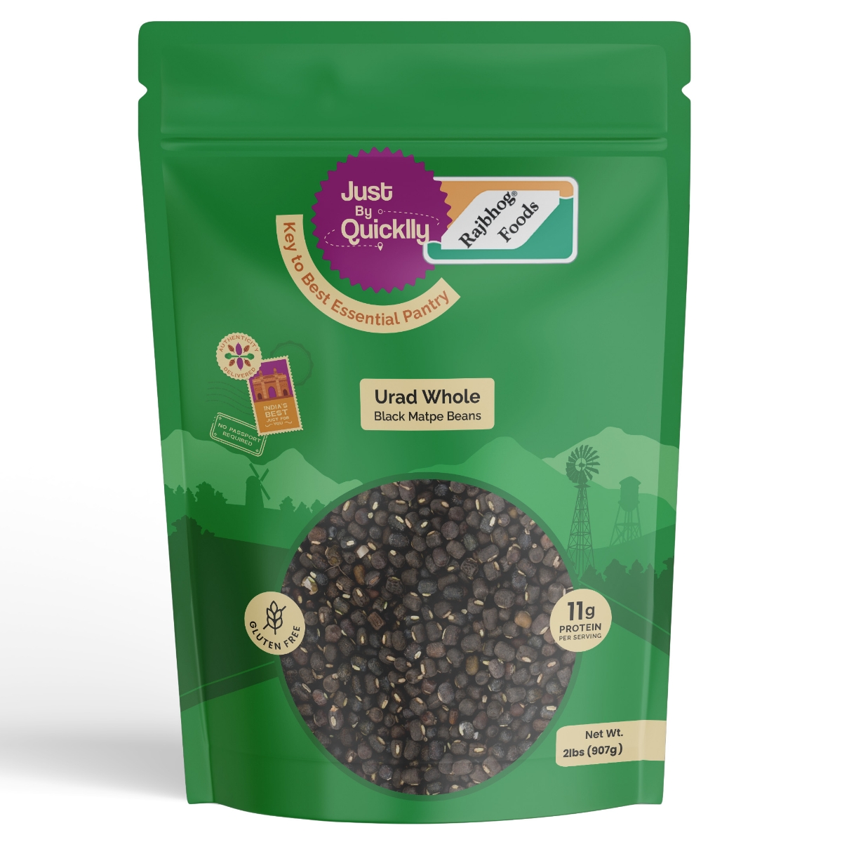 Just By Quicklly Urad Whole  2 LBS