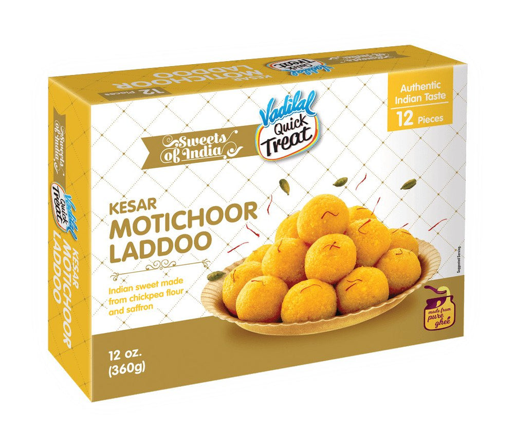 VADILAL KESAR MOTICHOOR LADDOO 12 PCS