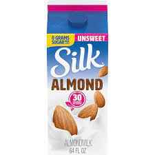 SILK ALMOND MILK UNSWEETENED 4 LBS