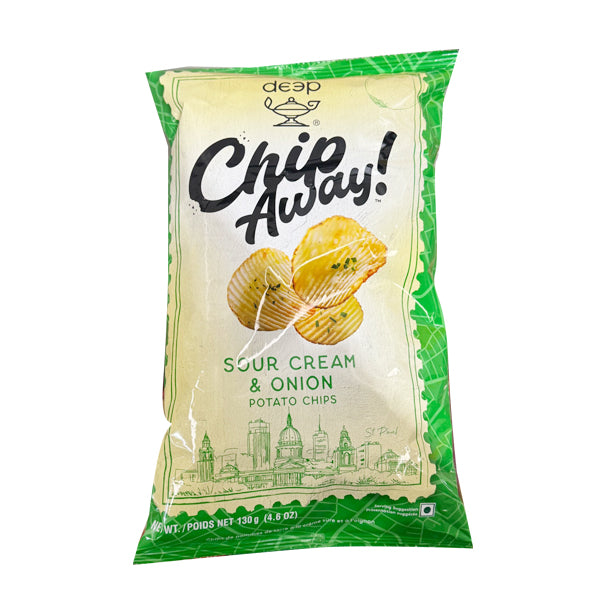 CHIP AWAY SOUR CREAM&ONION POTATO CHIPS DEEP 130 GM