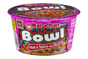 Ramen Bowl Hot & Spicy Shrimp Flavor Noodle Soup 3 OZ