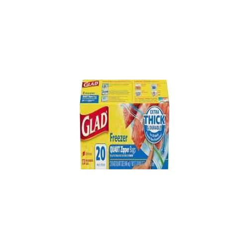 GLAD ZIP STORAGE FREEZER QT 20 COUNT