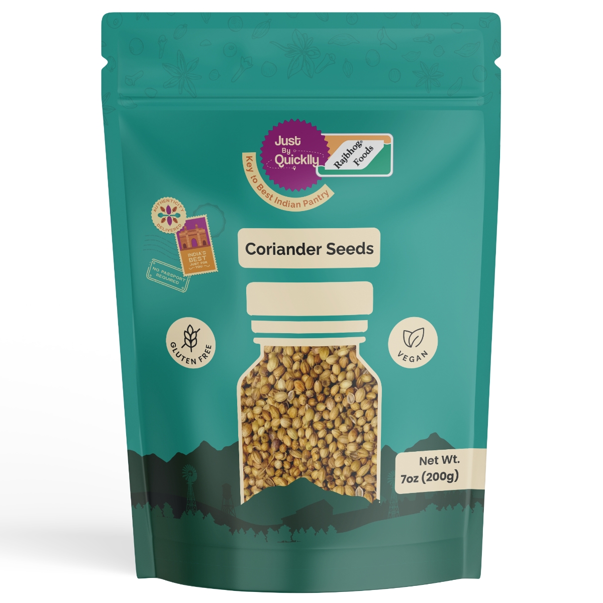 Just By Quicklly Coriander Seeds 7 OZ
