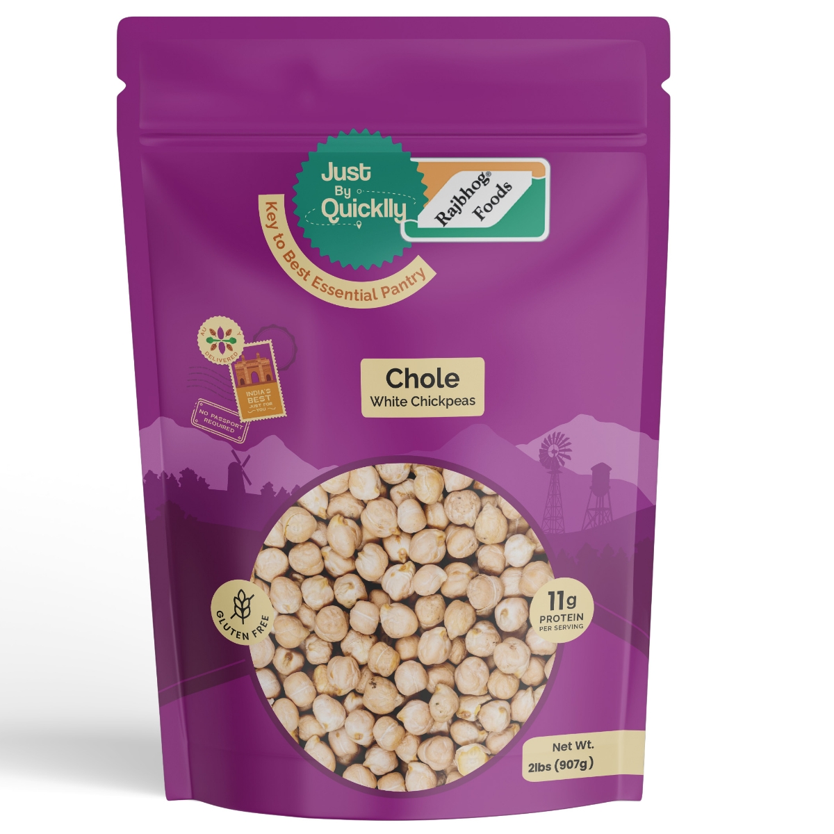 Just By Quicklly Chickpeas (8 To 9mm) 2 LBS