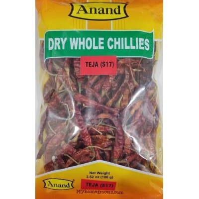 ANAND TEJA DRY WHOLE CHILLIES 400 GM