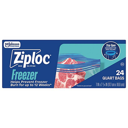ZIPLOC FREEZER QT 24 COUNT