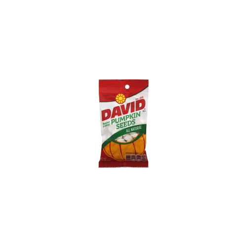 DAVID PUMPKIN SEEDS ROASTED & SALTED ALL NAT 64 GM