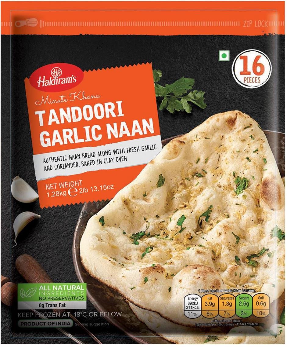 HALDIRAM GARLIC TANDOORI NAAN 16 PCS