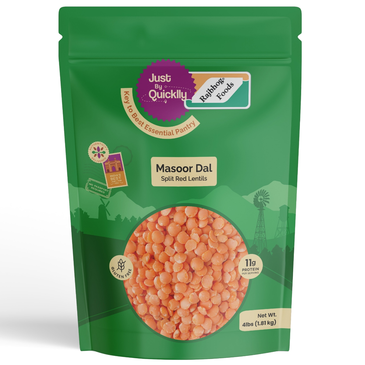Just By Quicklly Masoor Dal 4 LBS