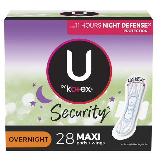 KOTEX OVRNIGHT MAXI 28 COUNT