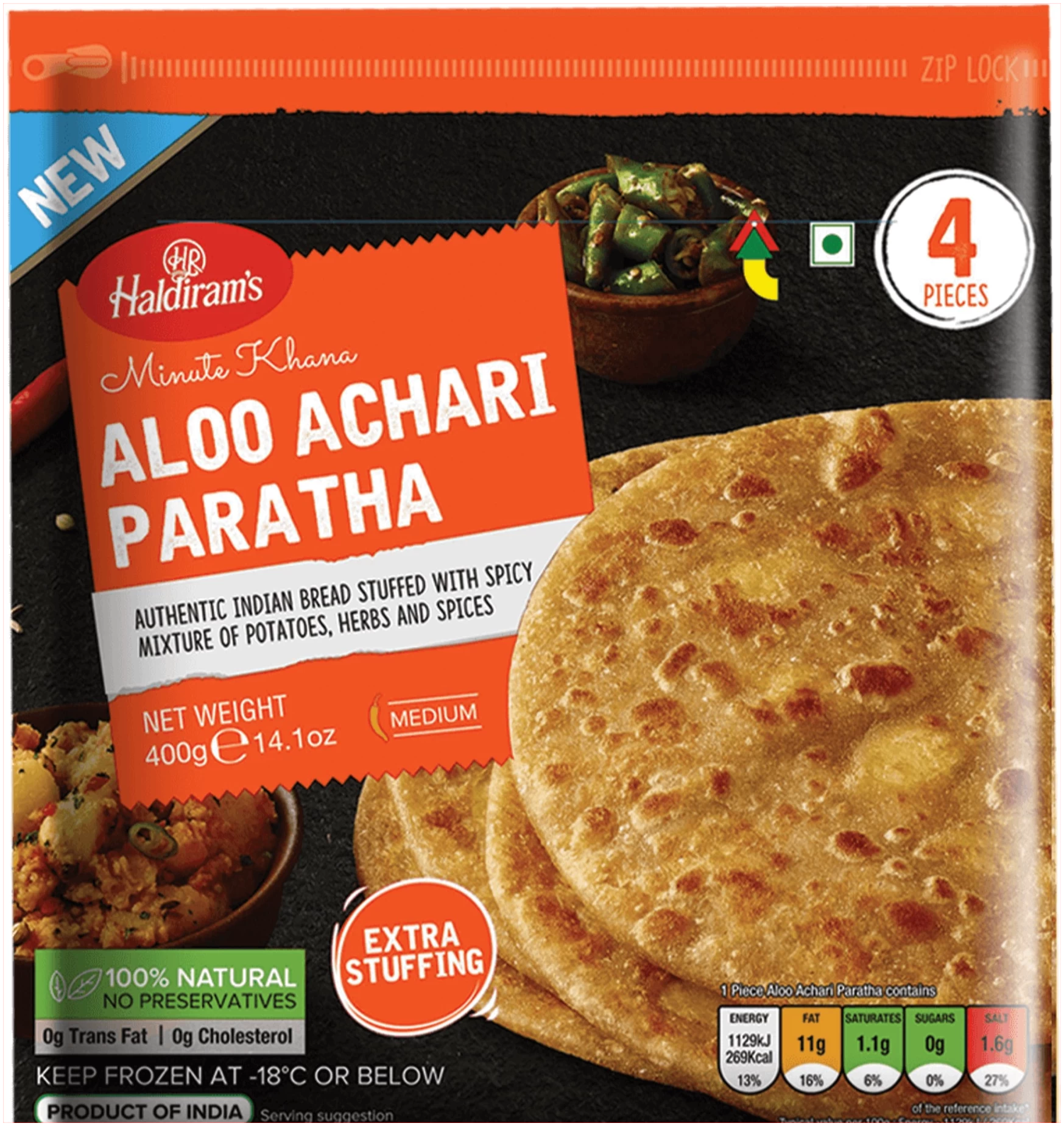 Aloo Achari Paratha 4 PCS