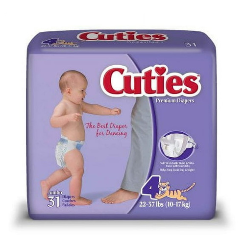 CUTIES DIAPERS JUMBO 31 COUNT
