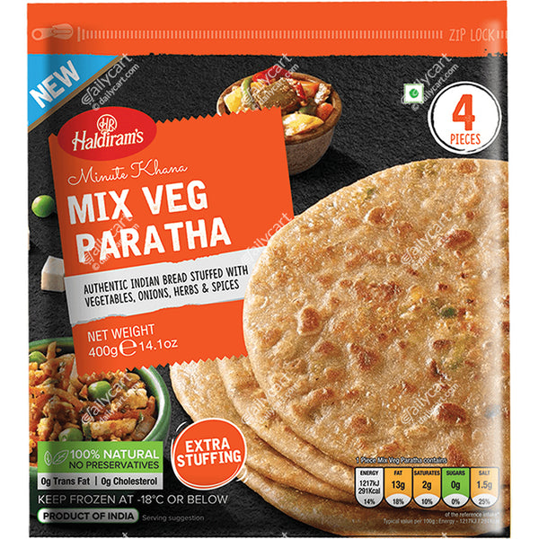 HALDIRAMS MIX VEG PARATHA 400 GM