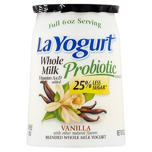LA YOG WH MILK VANIL 6 OZ