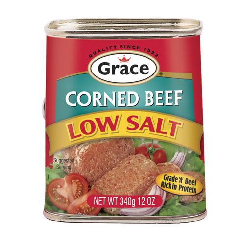 GRACE CORNED BEEF REDUCED SODIUM 12 OZ