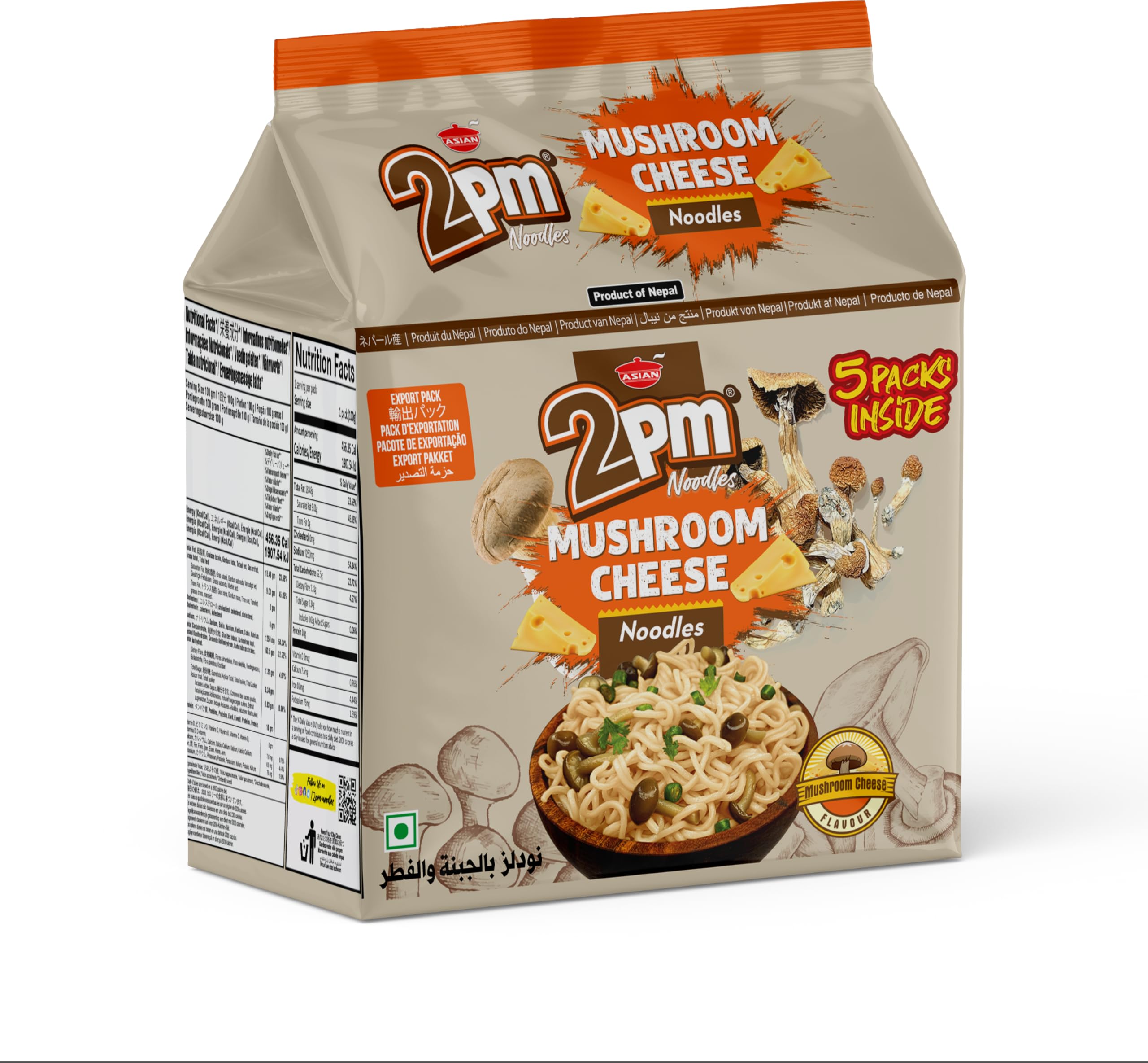 2PM MUSHROOM CHEESE NOODLES 500 GM