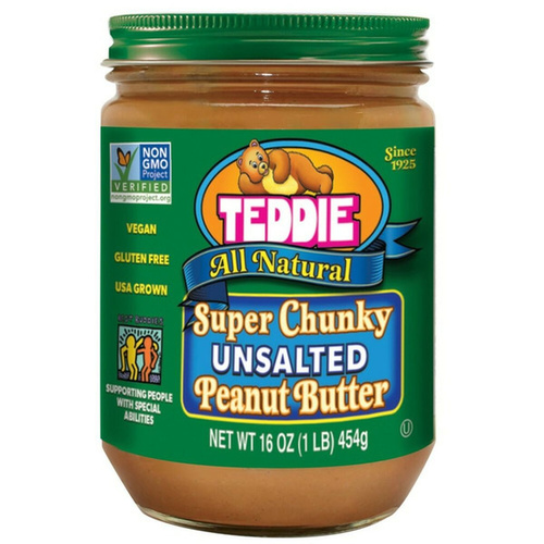 TEDDIE UNSALTED PNUT 16 OZ