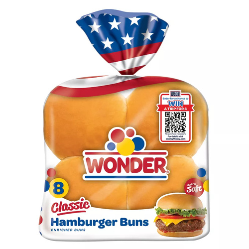 WONDER CLASSIC HAMBURGER BUNS 15 OZ