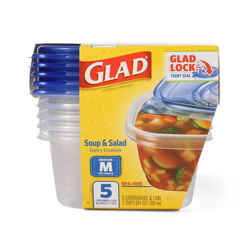 GLADWARE SOUP & SALA 5 COUNT