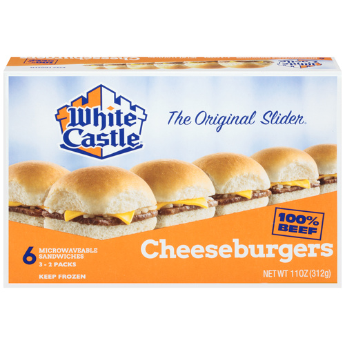W CASTLE 6PK CHSEBURGER 11Z 11 OZ