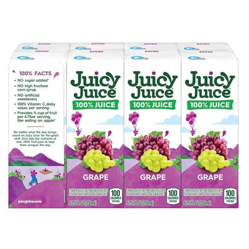 JUICY JUICE GRAPE 8P 6 OZ