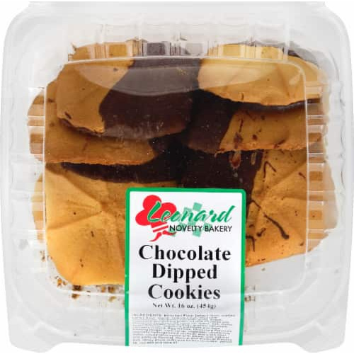 LEONARD COOKIES CHOCOLATE DIPPED 16 OZ