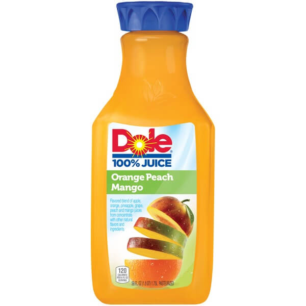 Dole 100% Juice Orange Peach Mango Juice 3.69 Lbs