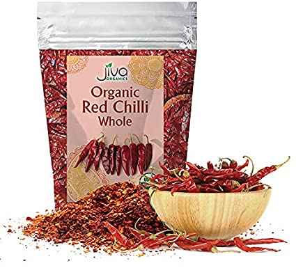 JIVA ORGANIC RED CHILLI WHOLE 0.22 Lbs