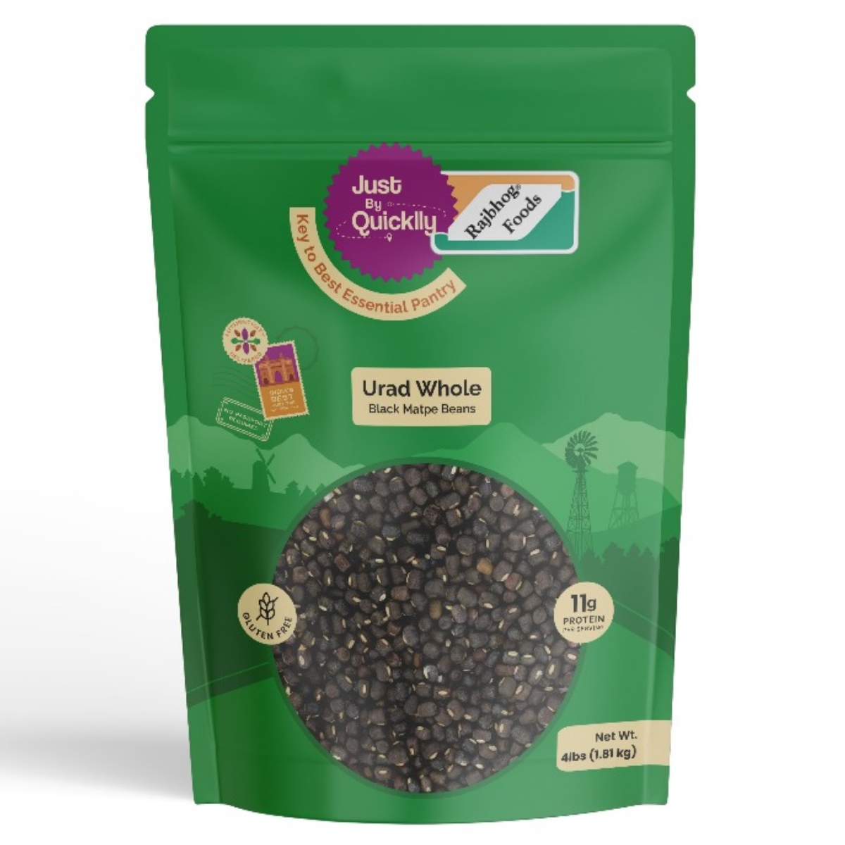 Just By Quicklly Urad Whole REGULAR 4 Lbs