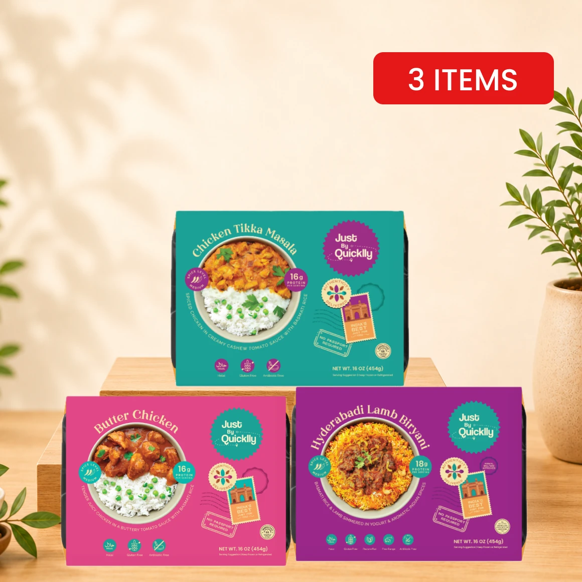 Non Veg Dinner Trio Butter Chicken Tikka Masala Lamb Biryani 10oz 3 Pack