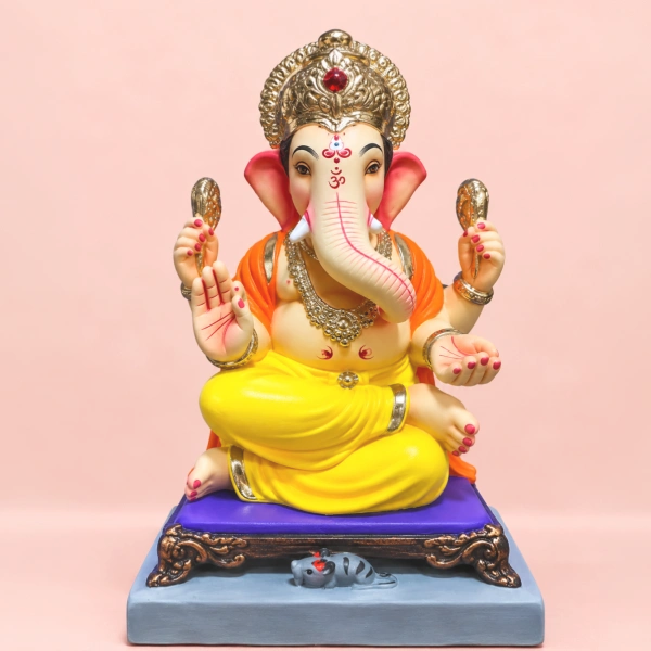 Traditional Pune Style Ganesh Idol With Kasba Design 12 Inch