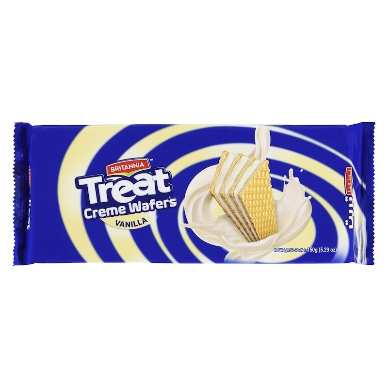 BRITANNIA TREAT CREAM WAFERS VANILLA 150 GM