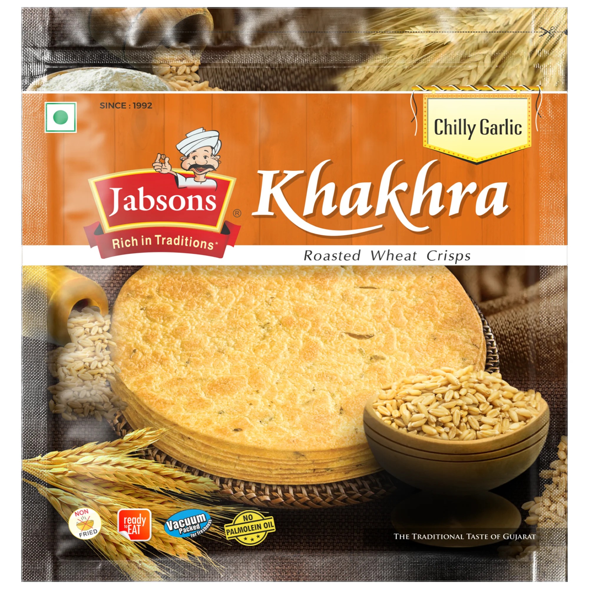 Kathiyawadi Garlic Chilli Khakhra 7 OZ