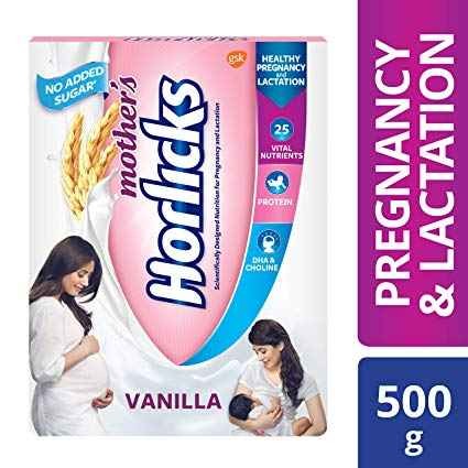 MOTHERS HORLICKS VANILLA FLAVOUR 500 GM