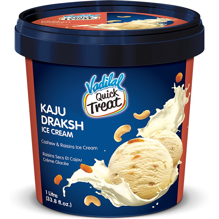Vadilal Kaju Drakash Ice Cream 1 LTR