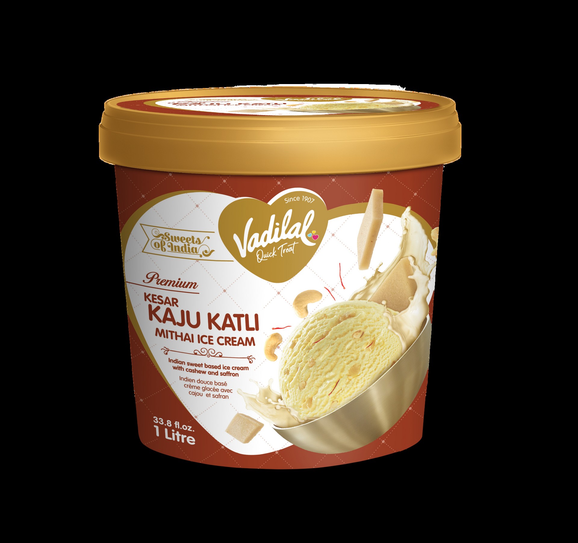 VADILAL KAJU DRAKSH ICE CREAM 1 LTR
