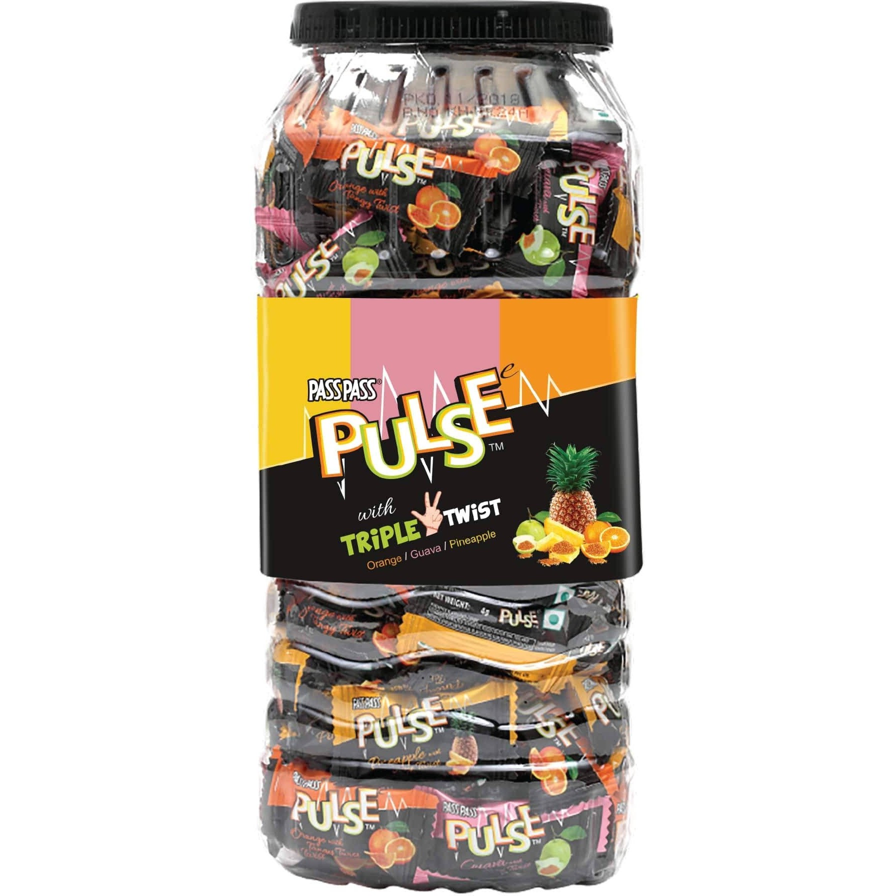 Pass Pass Pulse With Triple Twist Orange Guava Pineapple Flavors 634.6 GM