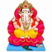 Eco Friendly Ganesh Idol With Traditional Crown Design 15 Inch
