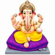 Eco Friendly Ganesh Idol With Grand Traditional Crown 21 Inch