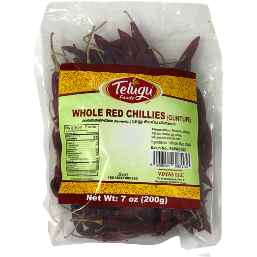 Telugu Whole Guntur Chilli W/Stem