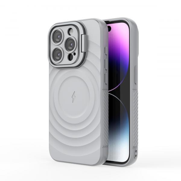 CoversCart American Silver TitanShield Wave Silicone Magsafe Back Case for iPhone 15 Pro