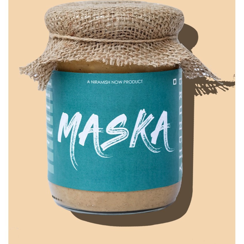 Maska Unsweetened Crunchy Peanut Butter  Gluten Free  Plant Based Protein  Vegan  Vegetarian  Keto Friendly  300 g