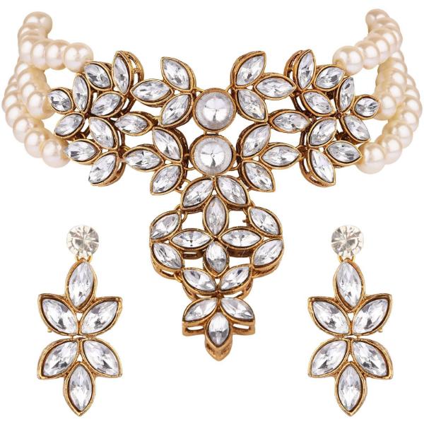 Prizetaa Alloy White Jewellery Set Pack of 1
