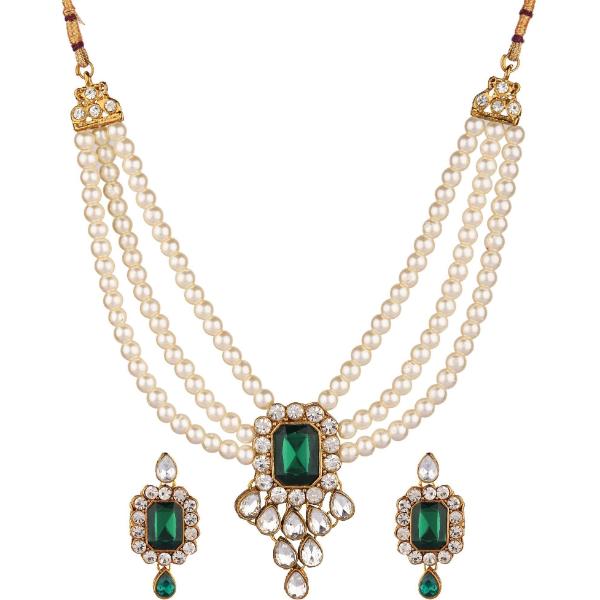 Prizetaa Alloy Green Jewellery Set Pack of 1