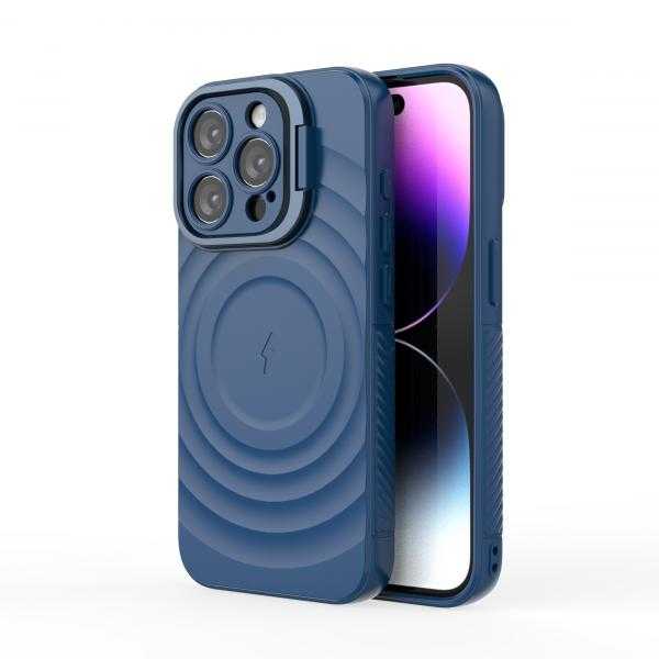 CoversCart Comet Blue Titan Shield Wave Silicone Mag safe Back Case for iPhone 15